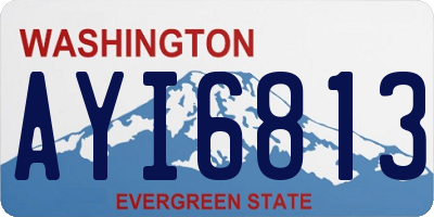 WA license plate AYI6813