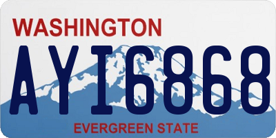 WA license plate AYI6868