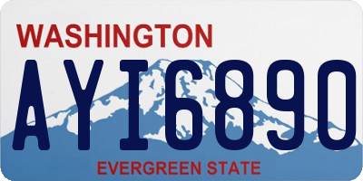 WA license plate AYI6890