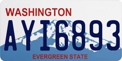 WA license plate AYI6893