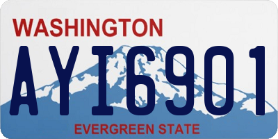 WA license plate AYI6901