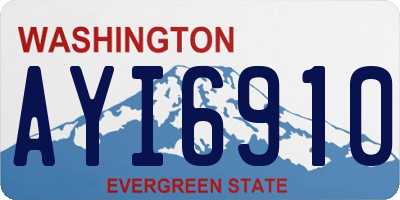 WA license plate AYI6910
