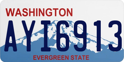 WA license plate AYI6913