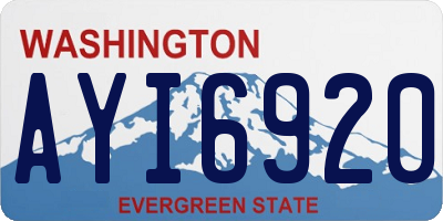 WA license plate AYI6920