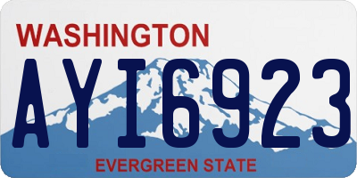 WA license plate AYI6923
