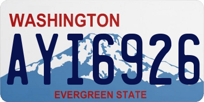 WA license plate AYI6926