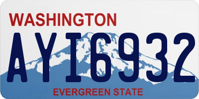 WA license plate AYI6932