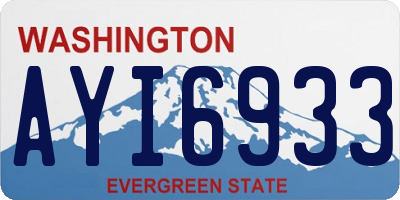 WA license plate AYI6933