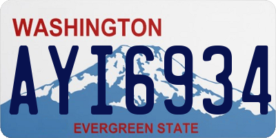 WA license plate AYI6934