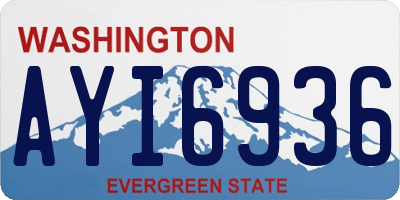 WA license plate AYI6936