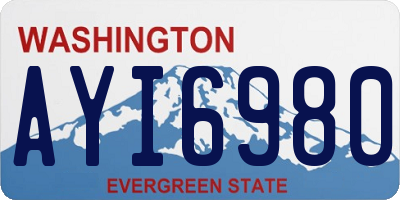 WA license plate AYI6980