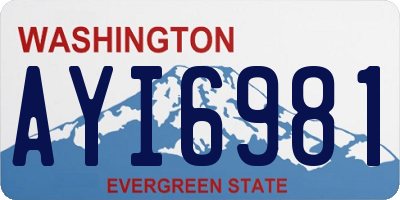 WA license plate AYI6981