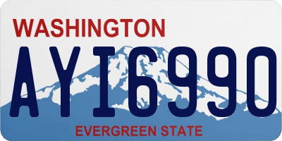 WA license plate AYI6990