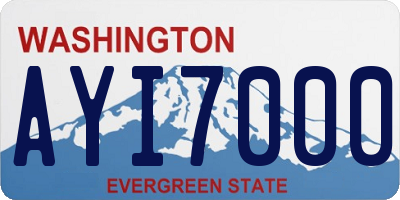 WA license plate AYI7000