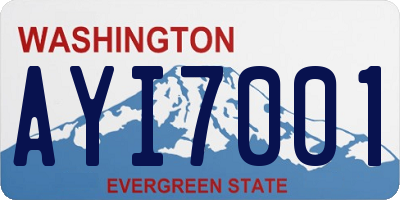 WA license plate AYI7001