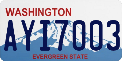 WA license plate AYI7003