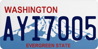 WA license plate AYI7005
