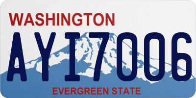 WA license plate AYI7006