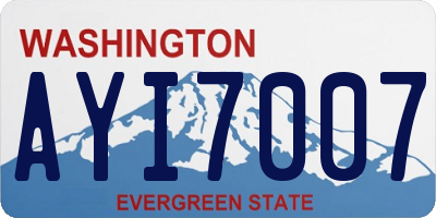 WA license plate AYI7007