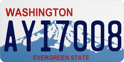 WA license plate AYI7008