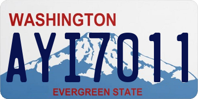 WA license plate AYI7011