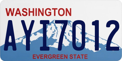 WA license plate AYI7012