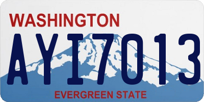 WA license plate AYI7013