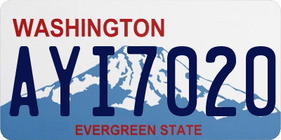 WA license plate AYI7020