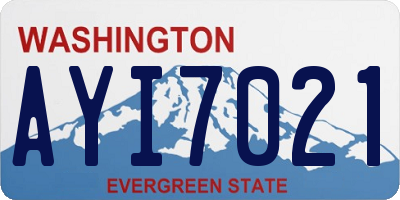 WA license plate AYI7021