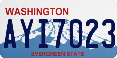WA license plate AYI7023