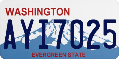 WA license plate AYI7025