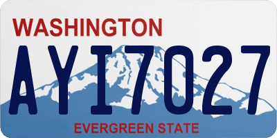 WA license plate AYI7027