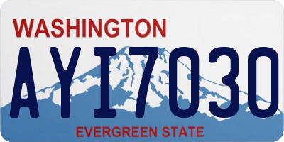 WA license plate AYI7030