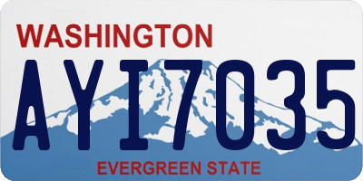 WA license plate AYI7035