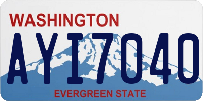 WA license plate AYI7040