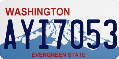 WA license plate AYI7053