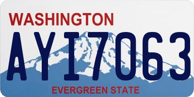 WA license plate AYI7063