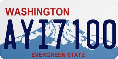 WA license plate AYI7100