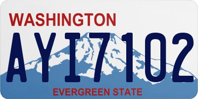 WA license plate AYI7102