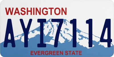 WA license plate AYI7114