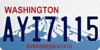 WA license plate AYI7115