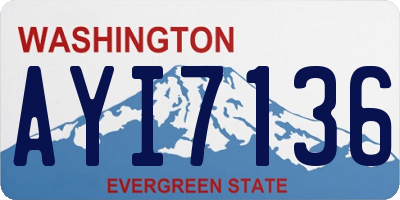 WA license plate AYI7136
