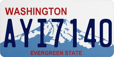 WA license plate AYI7140