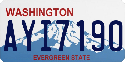WA license plate AYI7190