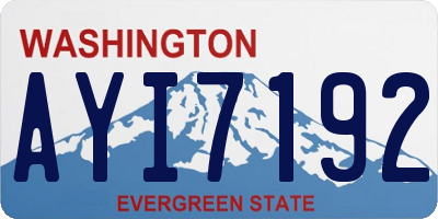 WA license plate AYI7192