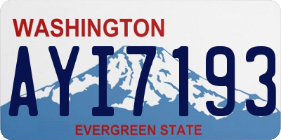 WA license plate AYI7193