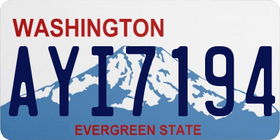 WA license plate AYI7194
