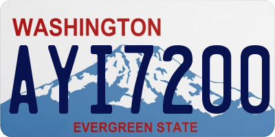 WA license plate AYI7200