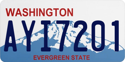 WA license plate AYI7201