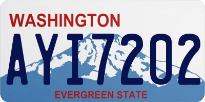 WA license plate AYI7202
